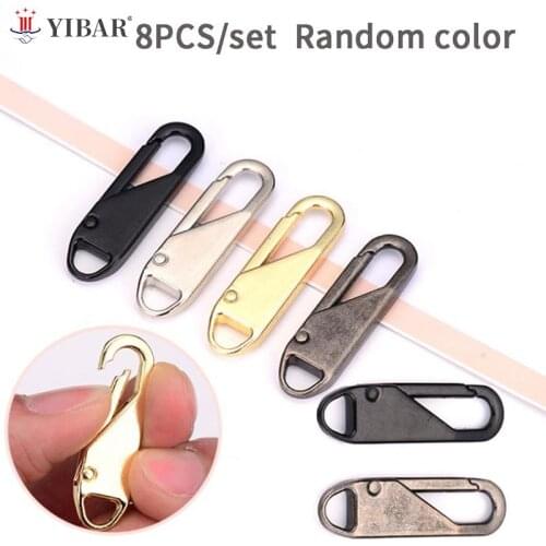 8PCS Alloy Universal Zippers Puller for Clothing Zip Fixer Removable Zipper For Bags Clothes Slider DIY Sewing Instant Repair