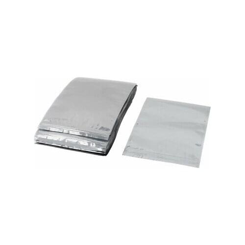 150mm x 200mm Silver Tone Resealable Zip Lock Anti Static Bag 100 Pcs