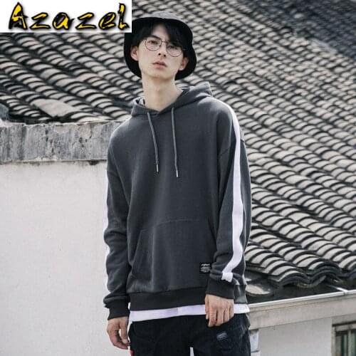 Azazel Japanese mens jackets 2020 Autumn new Men Hooded stitching oversize couple casual long-sleeved Hoodie male clothes S-XXL