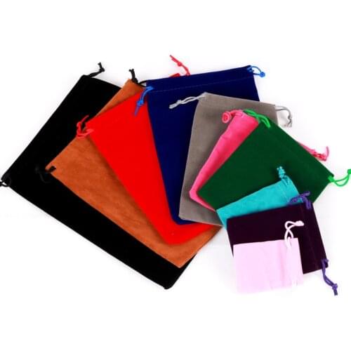 5PCS 17*23cm Mixed Color Velvet Drawstring Jewelry Pouches Gift Bags And Packaging For Party Wedding Engagement DIY Accessorie