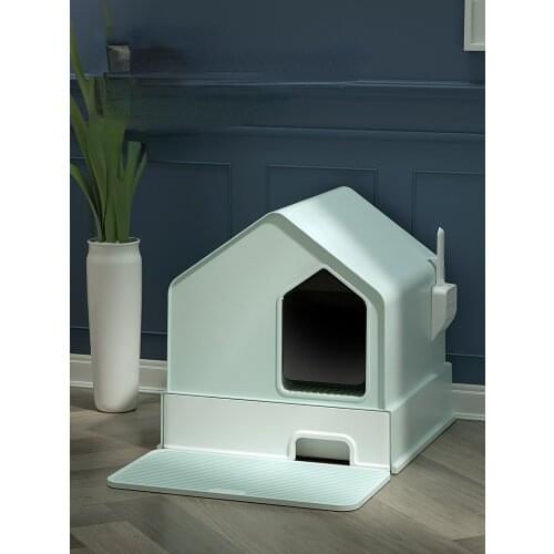 House High Large Litter Box Enclosure Furniture Fully Enclosed Cat Litter Training Arenero Gato Cerrado Pet Products BD50CB
