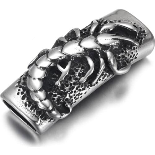 Stainless Steel Slider Beads Scorpion Polished 12x6mm Hole Bead Slide Charm Accessories for DIY Bracelet Jewelry Making