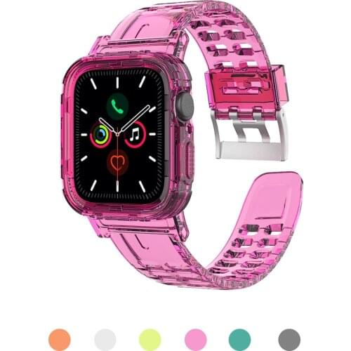 Case Strap For Apple Watch Band 44mm 42mm 40mm 38mm Watchband Bracelet Iwatch For Apple Watch Series 5 4 3 6 Se Women Girl Lady