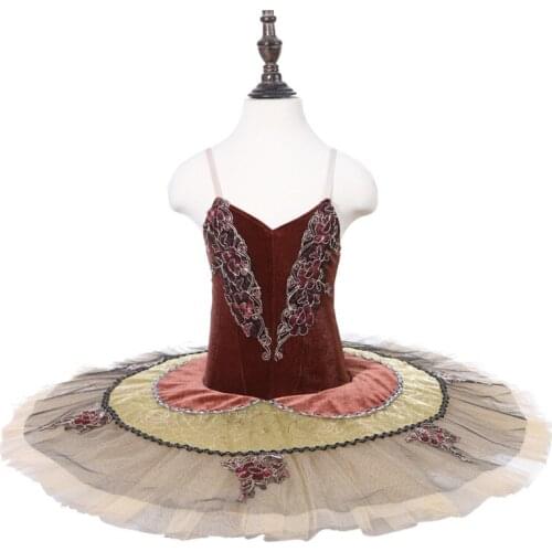 Cheaper Price kids adult Classical Ballet Dance Costume Pancake Tutu Dress Don Quixote Raymonda brown