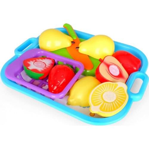 Childrens Plastic Kitchen Food Fruit Cutting Toys Pretend Play Educational Gift for Girls Simulation Family Interactive