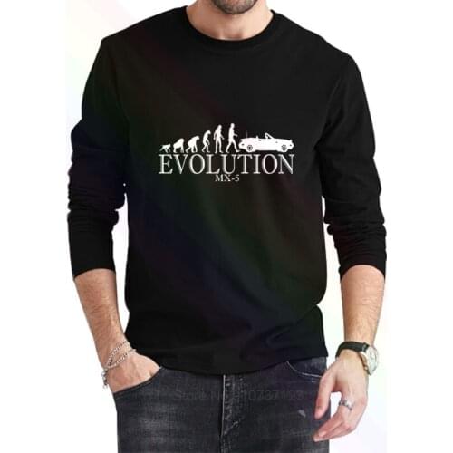 Evolution MX5 MK1 NA Logo Classic Black T-Shirt 2021 Newest Summer Mens Long Sleeve Popular Tees Shirt Tops Novel Unisex