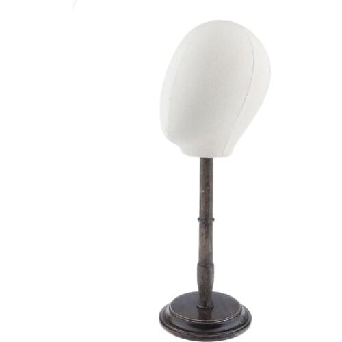 Canvas Block Mannequin Head for Wig Making Stand Jewelry Display with Pins