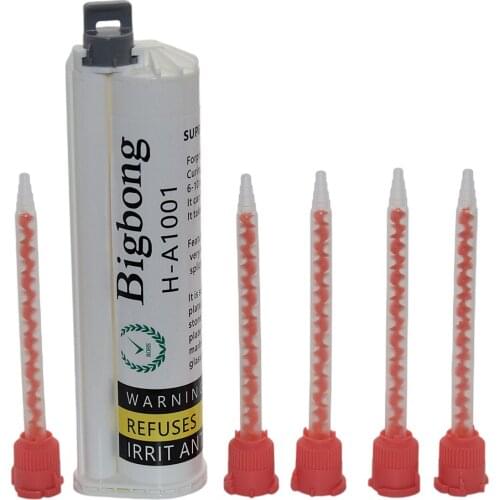 Glue Adhesive 75ml Grey 10:1 AB Glues Two-Component Strong Adhesives with 5pc 10:1 Glues Mixed Tube Static Mixing Nozzles Set