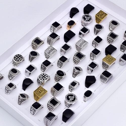 20pcs/lot Square Classic Metal Men Matte Smooth Rings For Women Fashion Jewelry Party Gifts Wholesale Bulk Lots