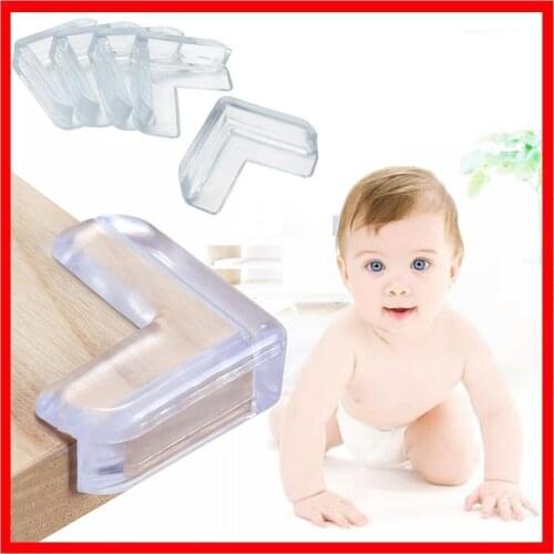 4pcs Baby Safety Silicone Transparent Protector Anti Angle Cover Corner Protecor Table Child Collision Edge Corner Protecti K6Z2