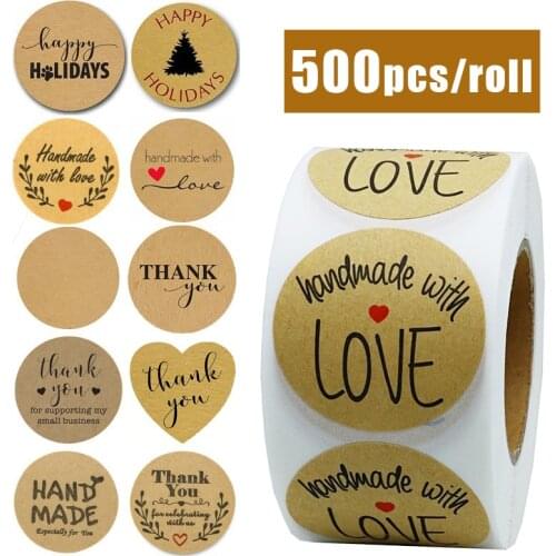 Brown Kraft Stickers (500 Per Roll) for Party Scrapbooking Holiday Decorations Art Projects (Permanent Adhesive) 4