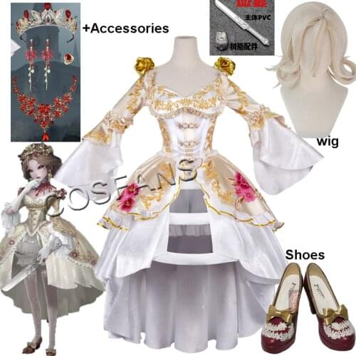Game Identity V Cosplay Costumes Bloody Queen Marie Cosplay Costume Bloodbath New Skin Uniform Dresses Evening Dress Vintage wig