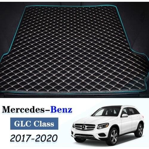 The Trunk Cargo Leather Liner Car Boot Liner Cargo Compartment Floor Carpet Mud Kick For Mercedes-Benz GLC Class 2017-2020