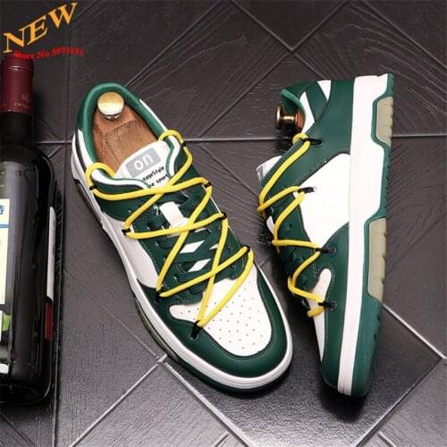 Fashion Leather Casual shoes Hip-Hop Men Sneakers Trainers Flat Board Shoes Zapatillas Hombre