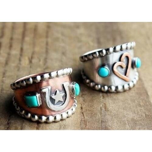 FİRUZEN COLLECTION KIZILDERİLİ 2'Lİ FİRUZE CERTIFIED DUAL WEDDING RING