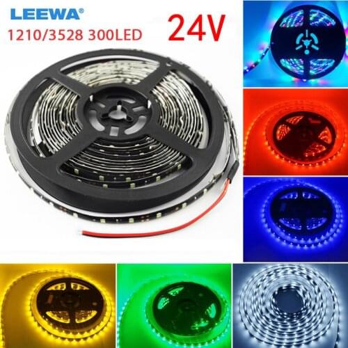 20PCS 24V 500cm 5M 3528/1210SMD 300 Leds Waterproof Car Truck Decoration LED Strip Light Red Green Blue White Yellow RGB #CA2135