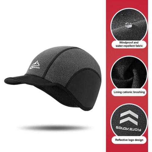 2021 New Cycling Cap Waterproof Warm Outdoor Hat Reflective For Autumn Winter Running Skiing Bicycle Equipment Ear Protection