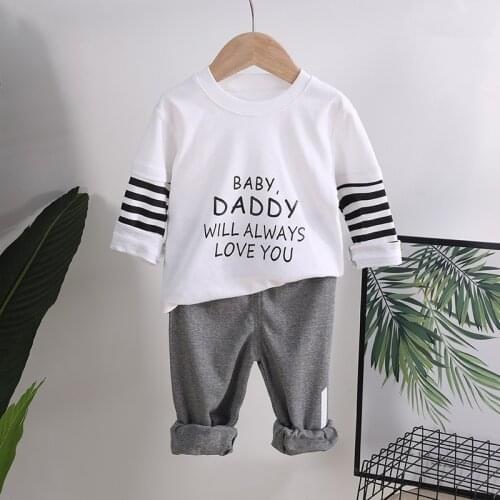 Toddler Boy Clothes Autumn Winter Baby Girls Outfits Cotton Long Sleeve T-shirt + Trousers Set Age 0-6 Years Kids Tracksuit