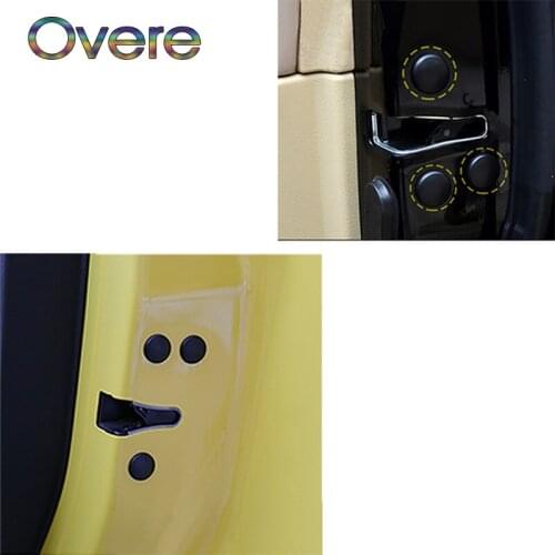 Overe 12Pcs Car Door Lock Screw Protector Stickers Cover For Ford Focus 2 Fiesta Mondeo MK4 Ranger Toyota Corolla chr RAV4 yaris