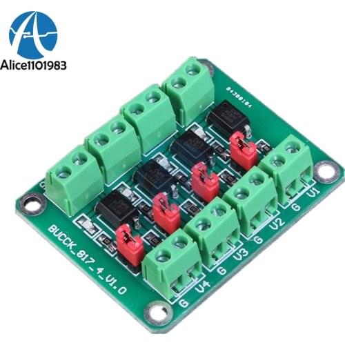 PC817 PC 817 4 Channel Optocoupler Isolation Board Voltage Converter Adapter Module 3.6-30V Driver Photoelectric Isolated Module