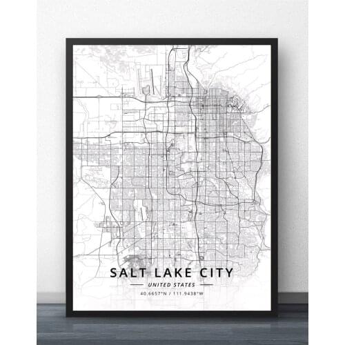 Salt Lake City US Map Poster