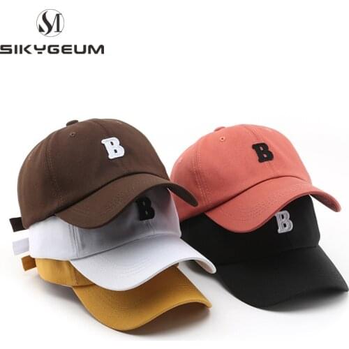 SIKYGEUM Korean Letter Embroidery Baseball Caps Womens Outdoor Sun Hats Students Casual Caps Men Cotton Caps Unisex New