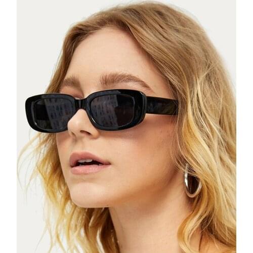 Women Men Small Rectangle Frame Sunglasses Unisex Brown Leopard Red Black Small Sun Glasses for Women UV400