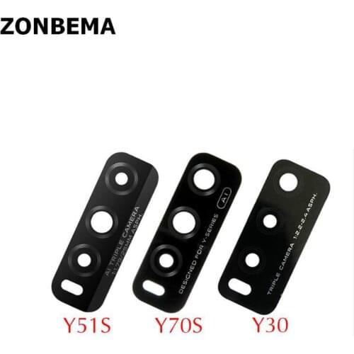 ZONBEMA 10pcs for Vivo Y30 Y51S Y70S Y50 Y20 V20 Back Rear Camera Glass Lens with Glue Repair Spare Parts
