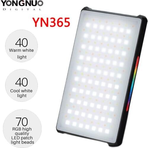 YONGNUO YN365 RGB LED Photography Studio Lighting 2500k-8500k 3300mAh Full Color Rechargeable Battery Lamp Video Pocket Light
