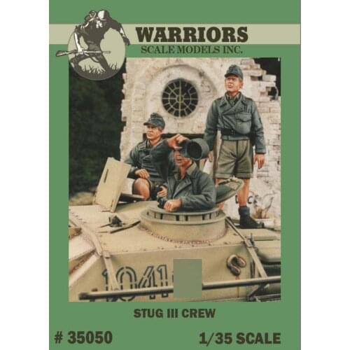 1/35 WWII German Stug III Crew Tropical Dress (3 Resin Figures/Set,no tank) Warriors #35050 Unassembled Uncolored
