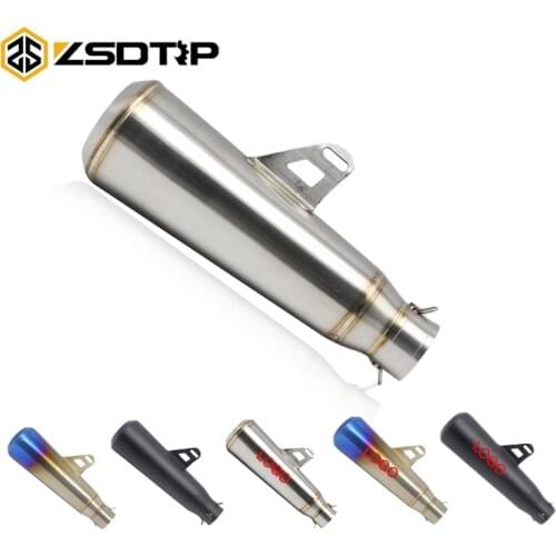 ZSDTRP- 51mm Universal Motorcycle Exhaust Modified Muffler Pipe Scooter Pit Bike Dirt Motocross For Yamaha YZF R1 CRF230 KLX