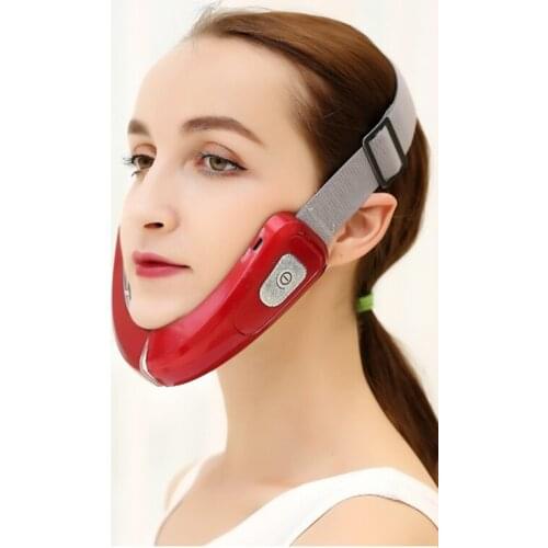 EMS V-Face Shaping Massager LED Facial Lifting Slimming Belt Micro-Current Vibration Double Chin Reducer with Remote Control