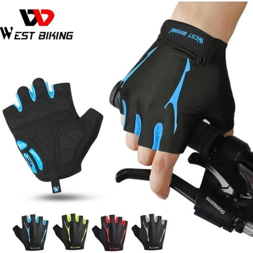 WEST BIKING Half Finger Cycling Gloves Anti Slip Breathable MTB Road Bicycle Gloves Men Women Outdoor Sports Bike Cycling Gloves