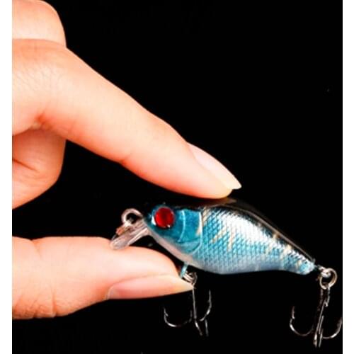 WALK FISH 1PCS 4cm 4.3g Hard Plastic Crank Baits 3D Fish Eye Minnow Fishing Lures with Treble Hooks Bass Fishing Tackle