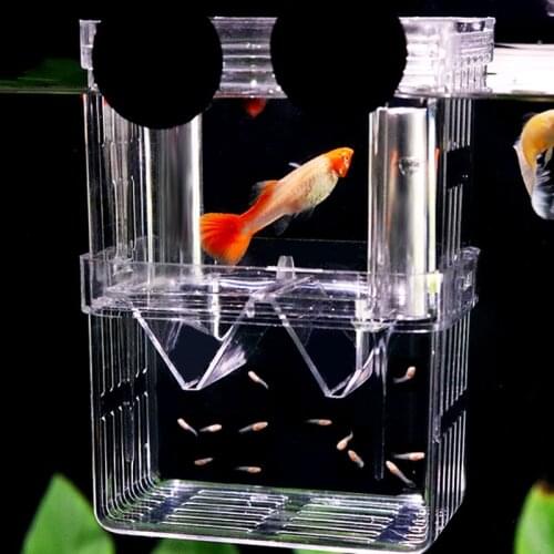 High Transparent Acrylic Self Floating Fish Breeding Isolation Box Aquarium Breeder 2-Layer Fish House Home Hatching Incubator