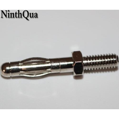 10pcs Thread 4mm Banana Plug for Panel Mount M4 Bolt Fitted Uninsulated Plugs Adaptor Connector