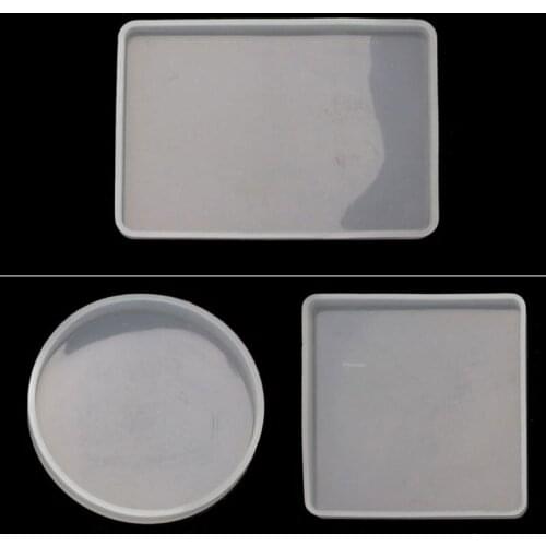 18Pcs Coaster Silicone Resin Mold Round Square Rectangle Heart Oval Molds Kit