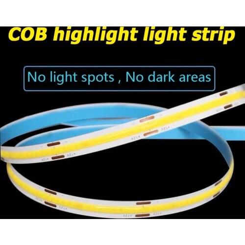 5m/lot Highlight COB LED Strip 300 LEDs High Density COB Flexible LED Lights DC12V 10mm Thick White Warm Red Green Blue LED Tape