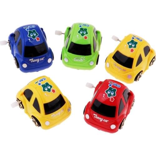 5-Pack Mini Plastic Wind-up Car Toys for Goody Bag Easter Eggs Filler Boy Toddler Gift Children