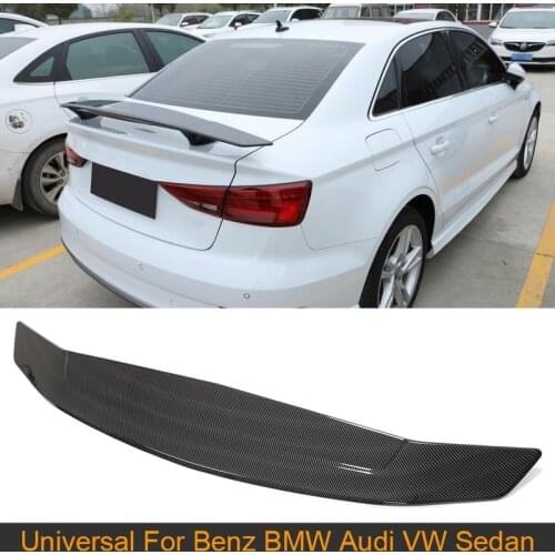 ABS Carbon Look Universal Rear Trunk Spoiler for BMW M3 M4 A4 A5 S5 W204 W205 Rear Trunk Boot Lip Wing Spoiler for All Sedan Car