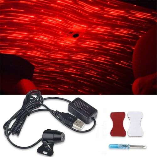 Car Decorative Light Auto Interior USB Atmosphere Ambient Star Light Multiple Lighting Effects Vehicle Ceiling Projector Lamp