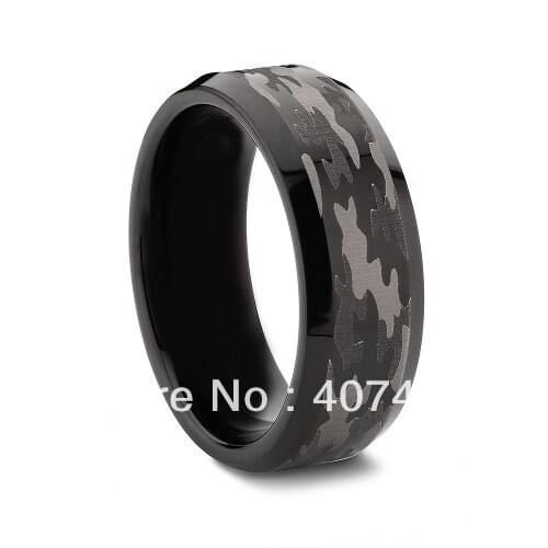 Free Shipping USA BRAZIL RUSSIA HOT SELLING Buy Cheap Price Wholesales New 8mm Camouflage Military Black Tungsten Wedding Ring