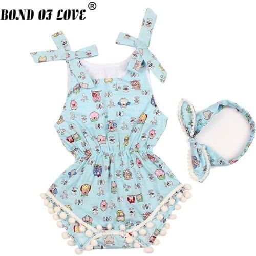 Baby Girl Bodysuit Sleeveless Summer Clothes Party Baby Girls Kids Clothing Baby Bodysuit Headband 2pc Newborn Babys Clothes