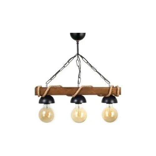 Antique House Triple Authentic Hat Cap Roped Wooden Chandelier