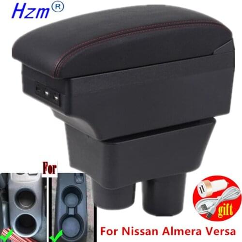 For Nissan Almera Armrest For Nissan Almera Versa Car Armrest Box Storage Box ashtray decoration Refit accessories