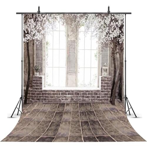 Window backdrop for photography brick floor photo booth background Portrait Abstract Vintage Photographic Video Backdrop