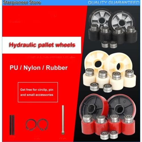 Hydraulic pallet truck wheels hand pallet truck wheel PU Nylon Rubber wheels Bearing 6204