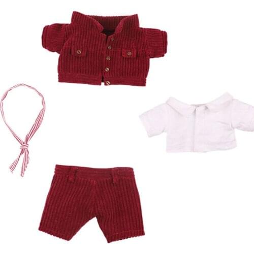 [MYKPOP]KPOP Dolls Clothes & Accessoires-Corduroy Clothes 4pcs Set for 15cm 20cm Dolls(without doll) Fans Collection SB20122512