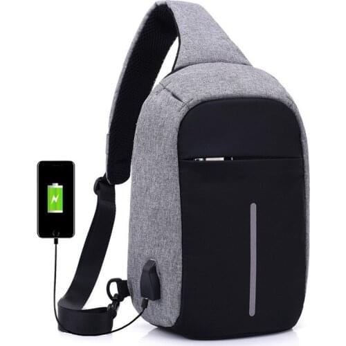 New Crossbody Bag External USB Charge Travel Fashion Oxford Bag Male Sling bag Daily Life Daypack Messenger Bag