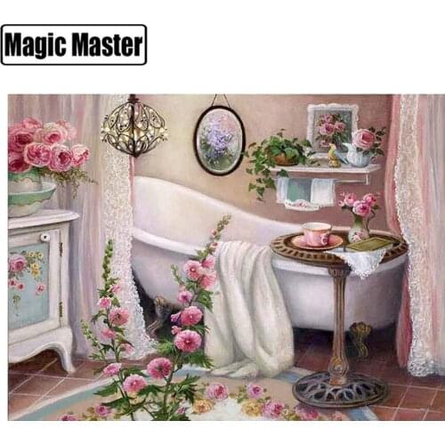 2019 New arrival DIY Diamond Painting Bathtub pattern 5D Full Square Diamond Embroidery Diamond Mosaic Bathroom decoration